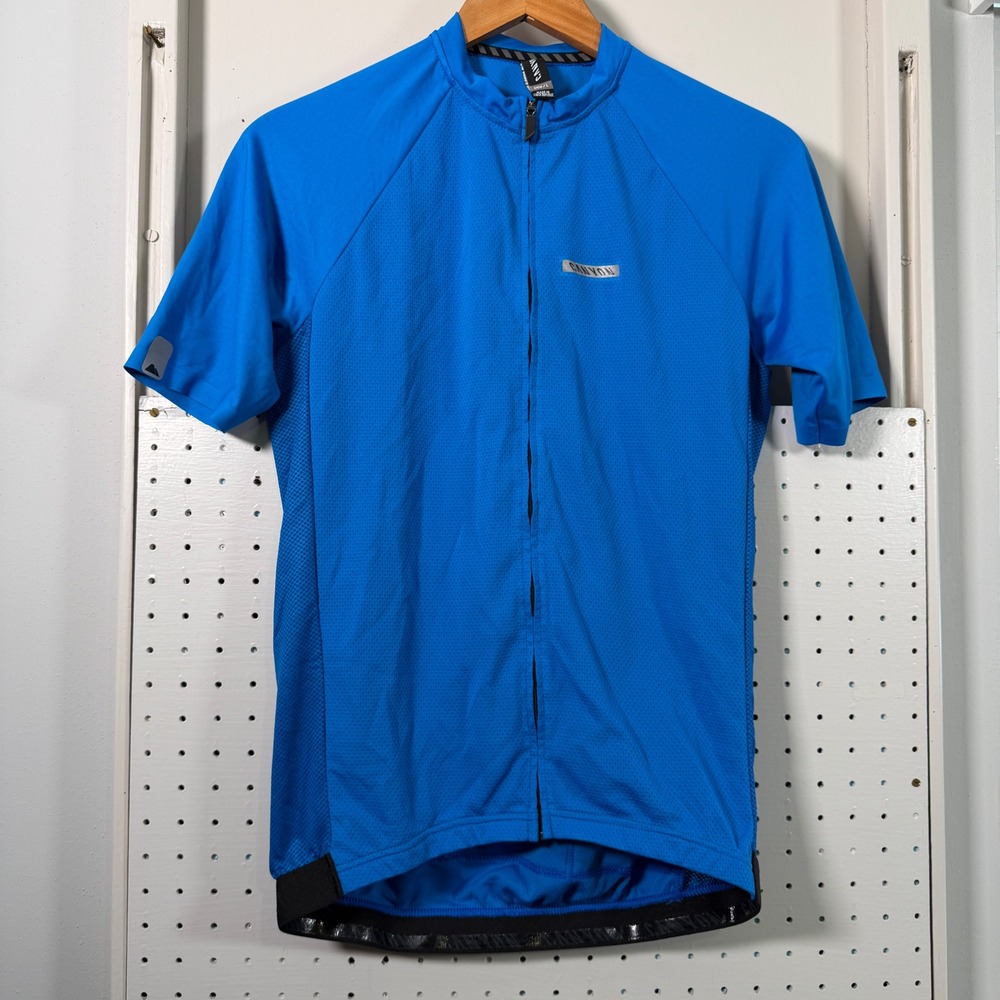 Canyon Mens Blue Short Sleeve Full Zip Cycling Jersey Size Large Made in Czechia